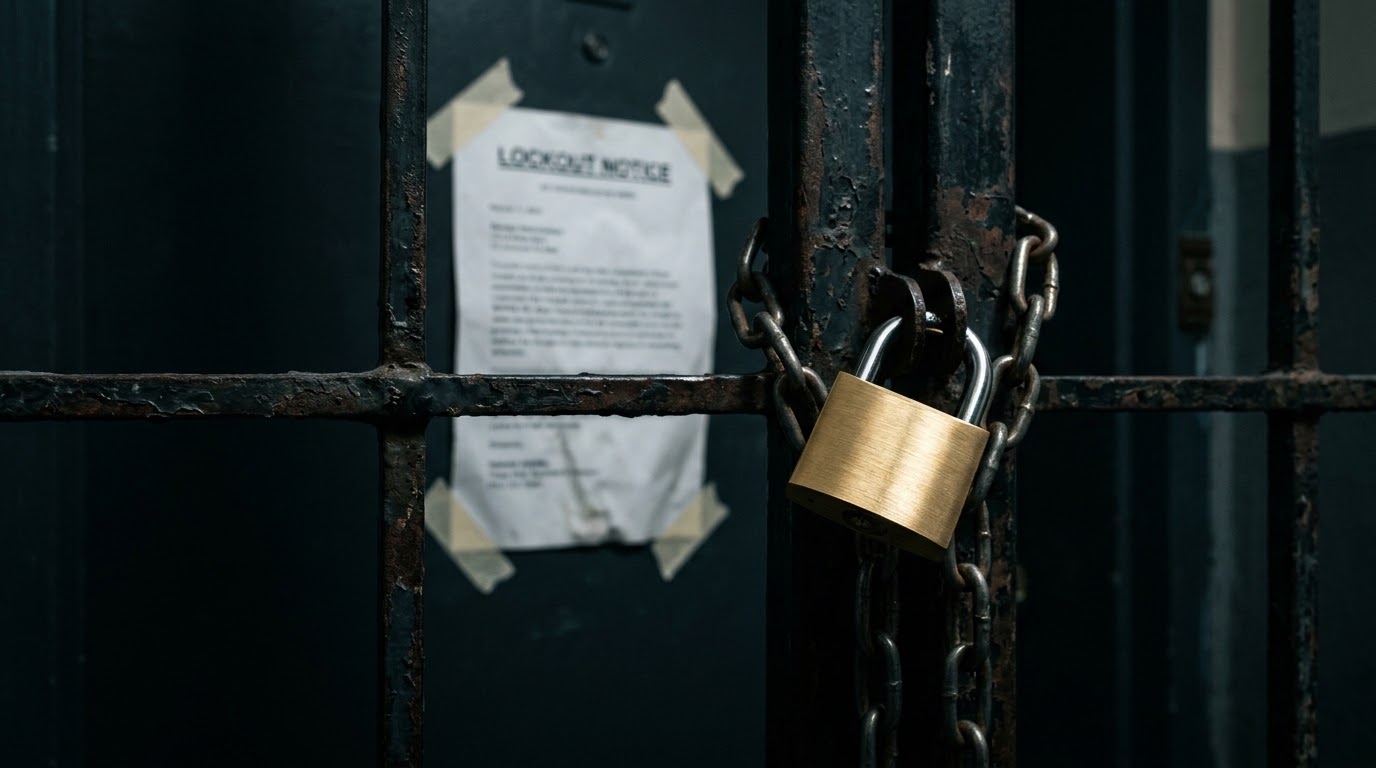 業主未經法庭頒令，自行於出租單位鐵閘換鎖及張貼退租通知書，極易觸犯侵擾罪